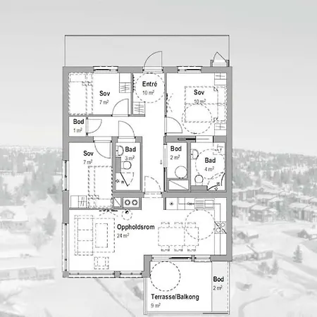 Leilighet Med Panoramautsikt Sjusjoen Innendors Parkering Exterior photo