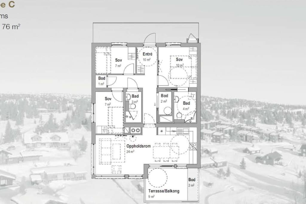 Med Panoramautsikt Innendors Parkering Apartamento
